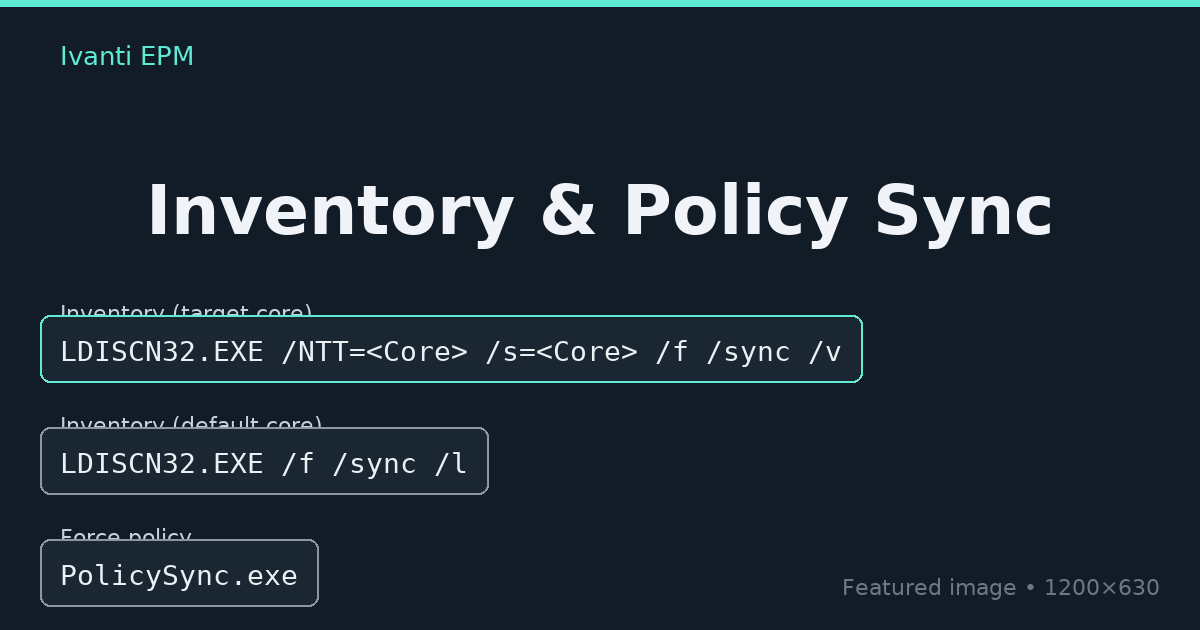Inventory – LDISCN32 command line