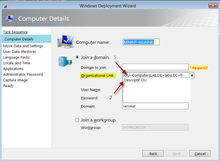 Displaying Organizational Units