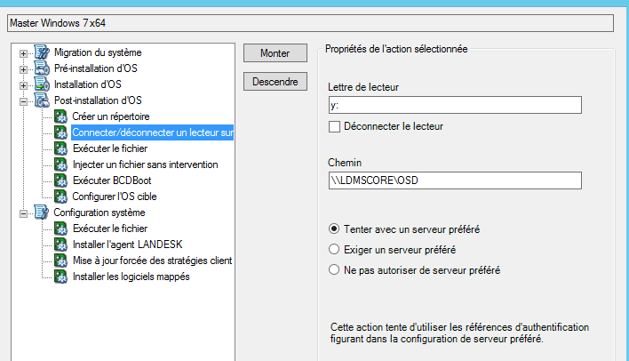 Mapping a network drive for provisioning task