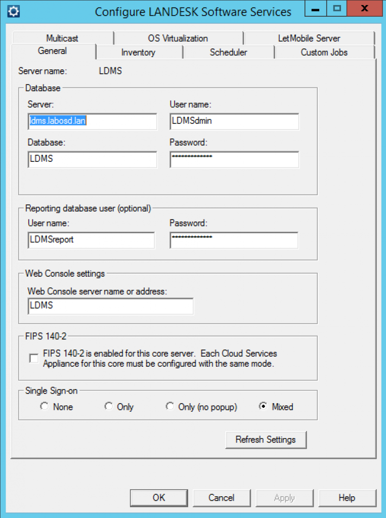 Configuring the SQL account for reports