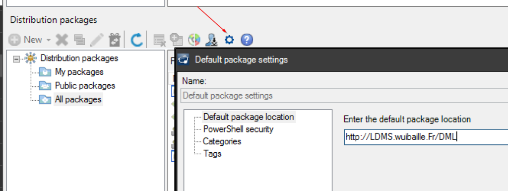 Changing the default path in package management