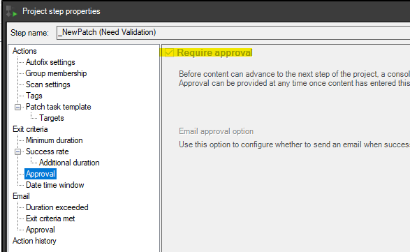 Approval request interface