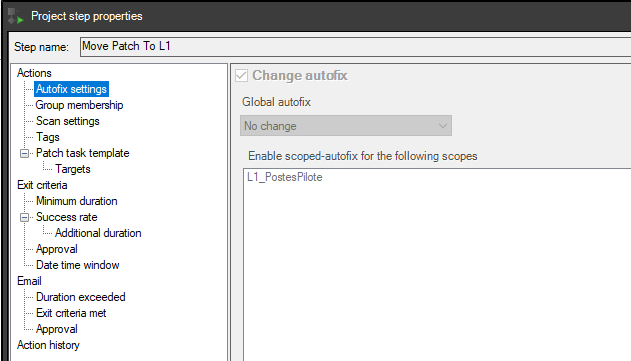 Autofix settings interface
