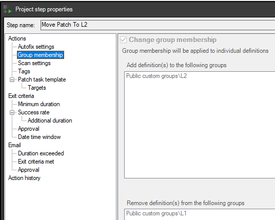 Group membership settings for L2