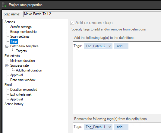 Tag settings for L2