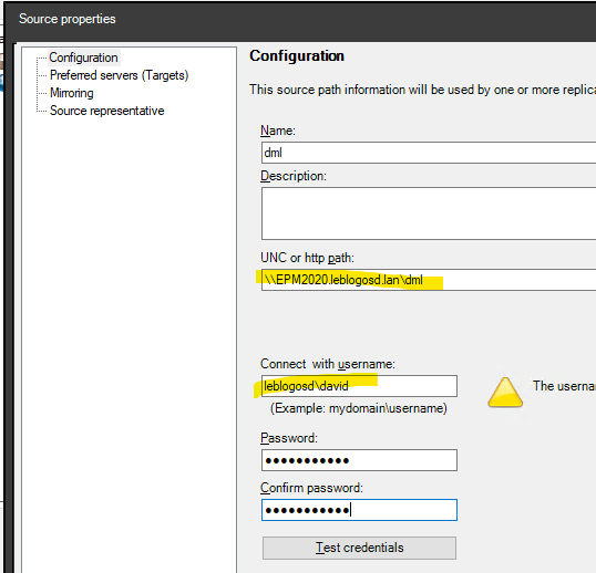 Specifying source details