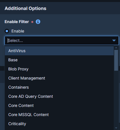 Filtering Options for Computer Group