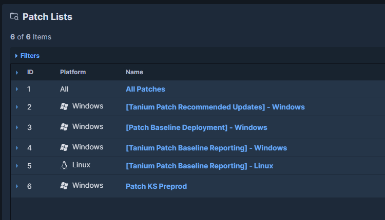 Preferred Patch List View