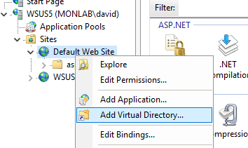 IIS virtual directory setup