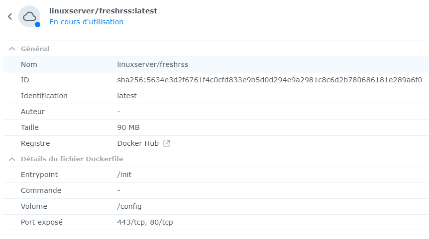 FreshRSS Docker Synology setup