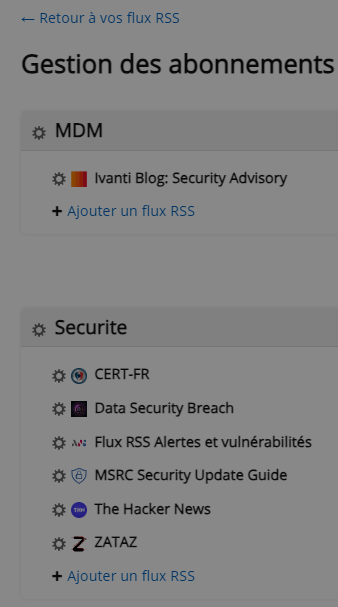 Adding RSS security feeds