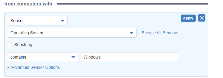 Setting Operating System Filter