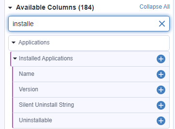 Filtering for Installed Applications Version