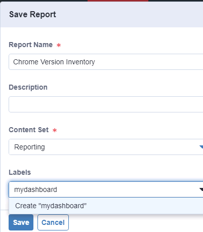 Final Save Report Configuration