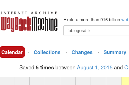 History of a website with Wayback Machine