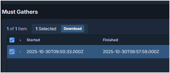 Downloading the collected log bundle