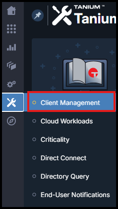 Accessing Client Management in the Tanium Console