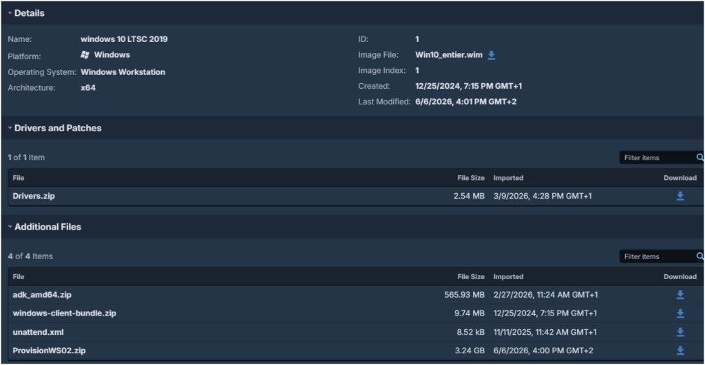 Tanium Provision architecture with OS bundle and Web Service