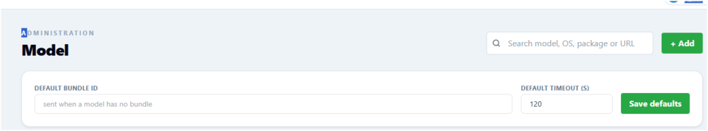 Default Bundle ID in the Web Service