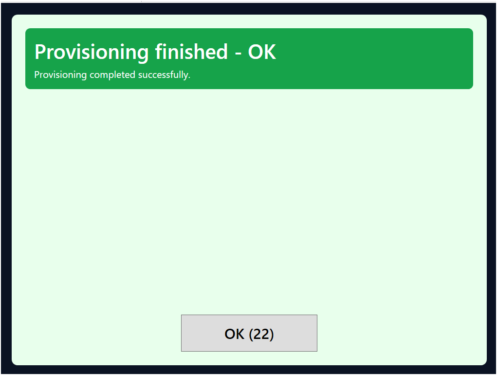 Deployment result displayed on the endpoint