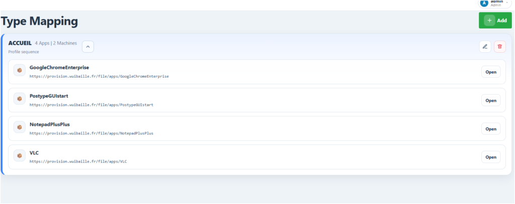 Computer type list in the Web Service